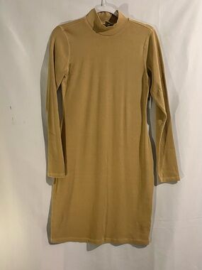 Old Navy Tan Long Sleeve Mock Neck Bodycon Dress
